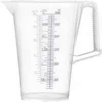 Pressol Vaso medidor de 3 litros, color azul, con escala impresa, fabricado en polipropileno (PP), marca