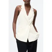 French Connection Sleek Tailored Halterneck Suit Waistcoat Classic Cream Talla: 16 | Chaquetas Outlet | Mujer | Blanco