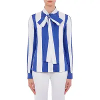 Moschino Striped Shirt In Cotton And Silk Barrè White Talla: 38 | Blusas Outlet | Mujer | Blanco