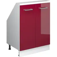 Vicco Armario de cocina para techo inclinado R-Line Rojo brillo intenso/blanco 60 cm con 2 puertas, Model 58280