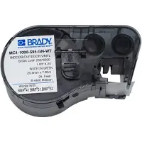 Brady MC1-1000-595-GN-WT cinta de vinilo blanco sobre verde 25,4 mm x 7,62 m (original)