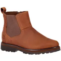 Timberland unisex para niños. TB0A28PC3581 Botas de piel Chelsea Courma marrón (22), Plano, Cremallera, Velcro, Casual, moda infantil, Timbe