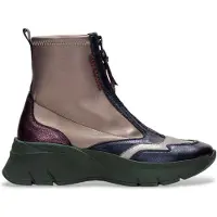 Hispanitas para mujer. CHI243628 Botines de piel deportivos bronce (36), 3 a 5cm, Cremallera, Casual, outlet 2026.