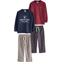 Next Pijama navy / burdeos / blanco
