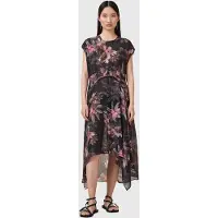 AllSaints Arwen Dress Adena Black Talla: 4 | Vestidos Midi Outlet | Mujer | Negro