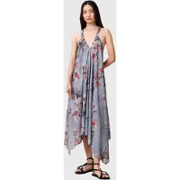 AllSaints Lil Dress Adena Dusty Blue Talla: 8 | Vestidos Midi Outlet | Mujer | Azul