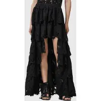 AllSaints Cavarly Emb Skirt Black Talla: 2 | Faldas Maxi Outlet | Mujer | Negro