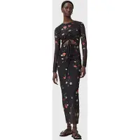 AllSaints Kathy Mesh Dress Briar Black Talla: 10 | Vestidos Midi Outlet | Mujer | Negro