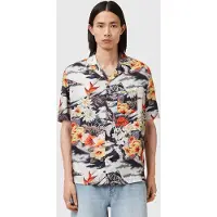 AllSaints Oscani Ss Shirt Jet Black Talla: S | Camisas Casuales Outlet | Hombre | Negro