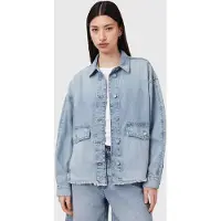 AllSaints Hettie Denim Shacket Light Indigo Talla: L | Chaquetas Vaqueras Outlet | Mujer | Azul