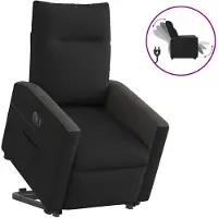 vidaXL Sillón reclinable eléctrico para facilitar el levantamiento, color negro, tapizado en tela