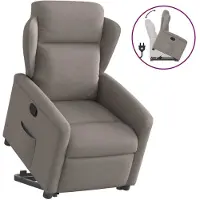 vidaXL Sillón reclinable Relax de , con ayuda para levantarse, color taupe, tapizado en tela