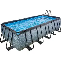 Exit Piscina Stone 540x250x122cm con bomba de depuración, color gris