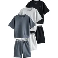 Next Pijama marino / gris moteado / negro
