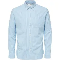 Selected Camisa 'SLHRick' azul claro / blanco