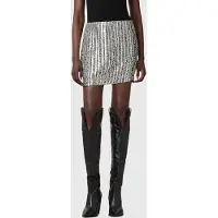 AllSaints Jamilia Emb Skirt Silver Talla: 8 | Mini Faldas Outlet | Mujer | Gris