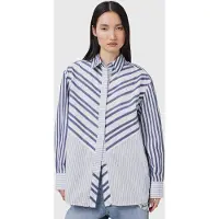 AllSaints Shannon Stripe Shirt White/blue Talla: 4 | Blusas Outlet | Mujer | Blanco