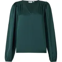 Vila Blusa De Manga Larga Ellette Smock Satin Top
