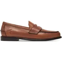 Ralph Lauren para hombre. 803932221001 Mocasines de piel Alston Penny marrón (41), Plano, Ninguno, Casual, outlet 202
