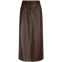 Esqualo Skirt Long Split Vegan Leather Chocolate Talla: 36 | Faldas de Cuero Outlet | Mujer | Marrón