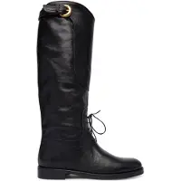 Weekend Max Mara para mujer. 2525796015600 Botas de piel Visby negro (40), Plano, Cordones, Casual, Clásico, outlet 2026.