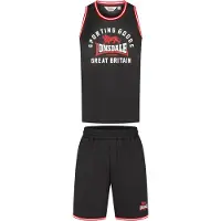 Lonsdale Chándal 'Pewsey' rojo vivo / negro / blanco