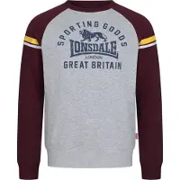 Lonsdale Sudadera 'Bregis' amarillo / gris moteado / rojo vino / blanco