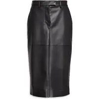 Calvin Klein Faux Leather Midi Skirt Black Talla: 6 | Faldas de Cuero Outlet | Mujer | Negro