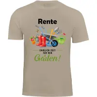 Cotton Prime Camiseta 'Rente - Endlich Zeit Für Den Garten' beige / verde / rojo / negro