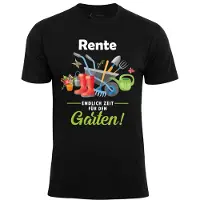 Cotton Prime Camiseta 'Rente - Endlich Zeit Für Den Garten' azul / verde / rojo / negro