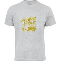 Cotton Prime Camiseta 'Surf Tme Urlaub Meer Ozean' amarillo oscuro / gris