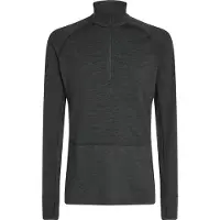 Icebreaker - Ropa interior térmica - M Merino 260 ZoneKnit LS Half Zip Jet Heather de Lana - Talla M - Gris
