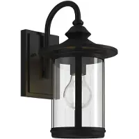 LINDBY Aplique de exterior Zayn, negra, cristal, altura 33 cm, IP23