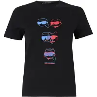 Karl Lagerfeld Ikon Colour Fitted T-shirt Black Talla: S | Camisetas de Seda Outlet | Mujer | Negro