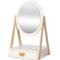 ByAstrup Espejo con cajón, con estructura de madera, de 40 cm de ancho, color blanco
