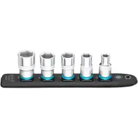 Hazet Juego de llaves de vaso hexagonales SmartRail de 1/2", 5 piezas (negro, de 10 a 22 mm, de tamaño compacto)
