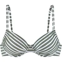 Venice beach Top de bikini 'Summer' verde oscuro / blanco