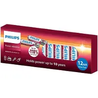 Philips Power Pilas alcalinas LR03 Micro AAA (12 unidades)