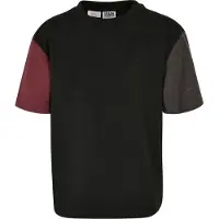 Urban Classics Camiseta gris / burdeos / negro