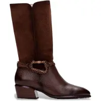 Hispanitas para mujer. PHI254298 Botas de Piel Verona marrón (41), 3 a 5cm, Ninguno, Casual, outlet 2026.