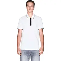 Armani Exchange para hombre. XM001285AF10366U0009 Polo Ideal (S), Blanco, Casual, Algodón, Manga corta, outlet 2026.