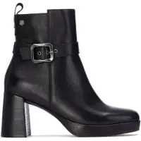 Carmela para mujer. 16253304-NEGRO Botines de piel 162533 negro (40), Plano, Cremallera, Casual, outlet 2026.