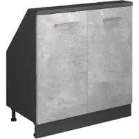 Vicco Armario de cocina para techo inclinado R-Line Hormigón 80 cm con 2 puertas, Model 58056