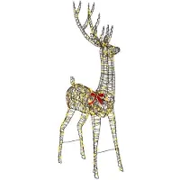 vidaXL , lámpara colgante "Rentier" con 250 LEDs de luz cálida, 180 cm, diseño de ratán