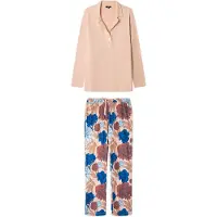 Gisela Pijama beige / añil / rosa claro / rojo anaranjado