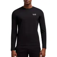EA7 para hombre. 8NPT28_PJVQZ Camiseta de manga larga de algodón Core Identity negro (XL), Casual, outlet 2026.