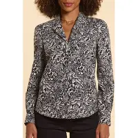 ICODE Black Shirt With Graphic Floral Print Talla: L | Blusas Outlet | Mujer | Negro