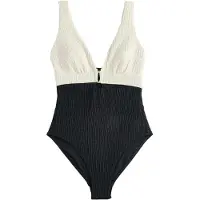 Mint Velvet Traje de baño negro / blanco lana