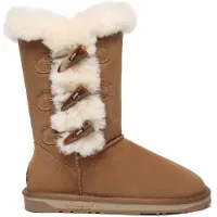 EVER AU Botas 'Ashy' marrón castaño / blanco lana
