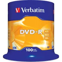 Verbatim 4.7gb 16x Velocidad Dvd-r 100 Unidades